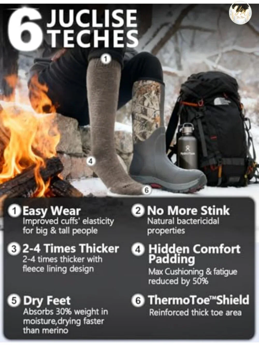 Alpaca Wool Knee-High Compression Socks 2-Pack